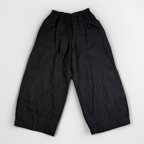 bryn Walker Pants - Bryn Walker 100% Linen Black Pants Women's Size XXS Wide Leg Crop Pockets